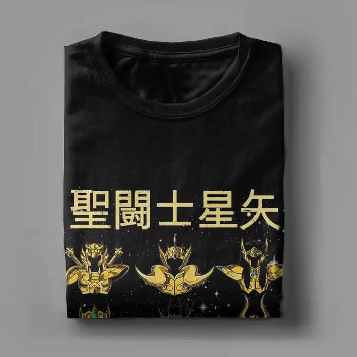 T-shirt manches courtes homme et femme, 100% coton, anime japonais, chevaliers du zodiaque, col rond