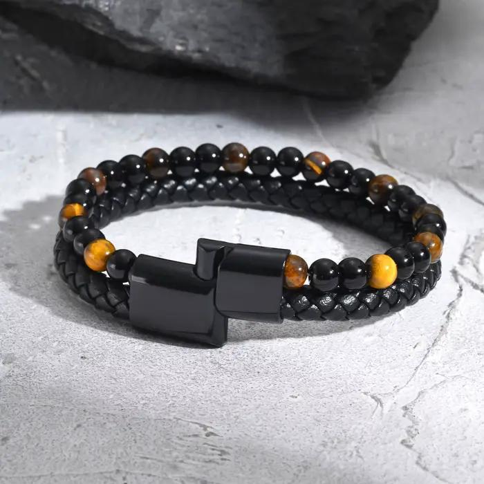 Bracelet en cuir élégant pour hommes et garçons