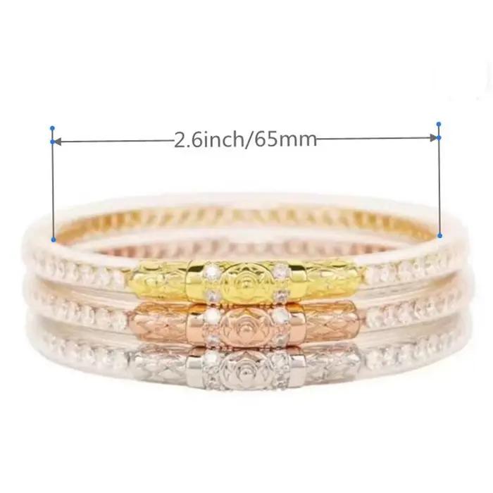 3 pièces/ensemble strass cristal bracelets bénisse tibétaine Temple bouddha fille Bracelet paillettes gelée bracelets Bracelet pour femmes bijoux