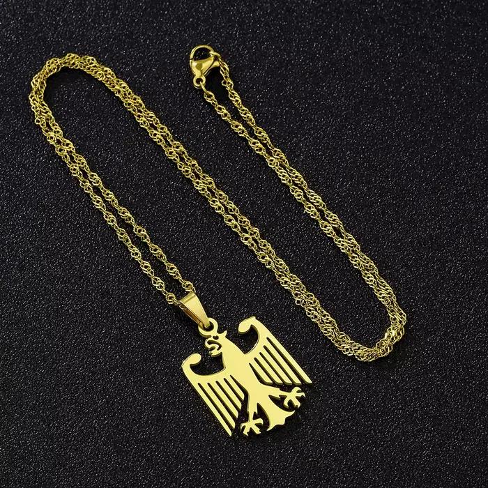 2025 à la mode US EU offre spéciale en acier inoxydable allemagne aigle pendentif collier unisexe Couple Style ethnique patriotique bijoux cadeau