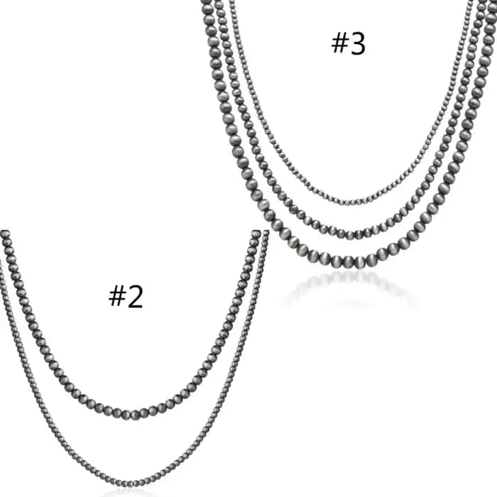 Collier Vintage perles grises