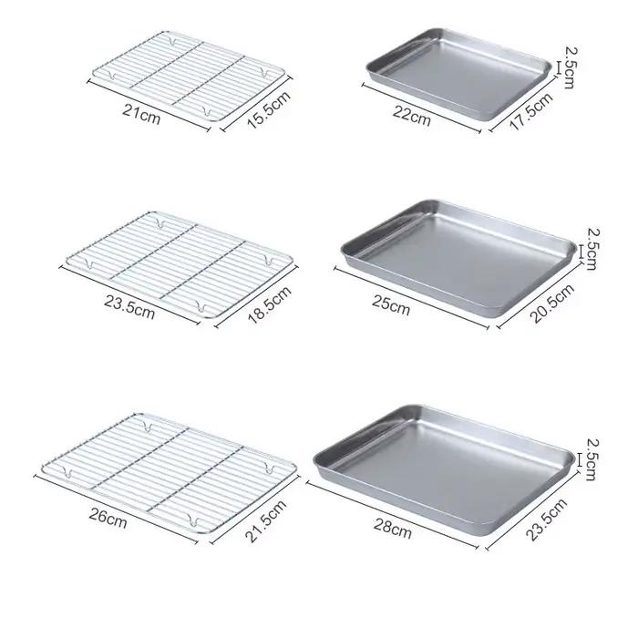 Ensemble de cuisson en acier inoxydable, grille de refroidissement T1, cadre de distribution de séchage, barbecue à gâteaux aux fruits, four polyvalent de cuisine