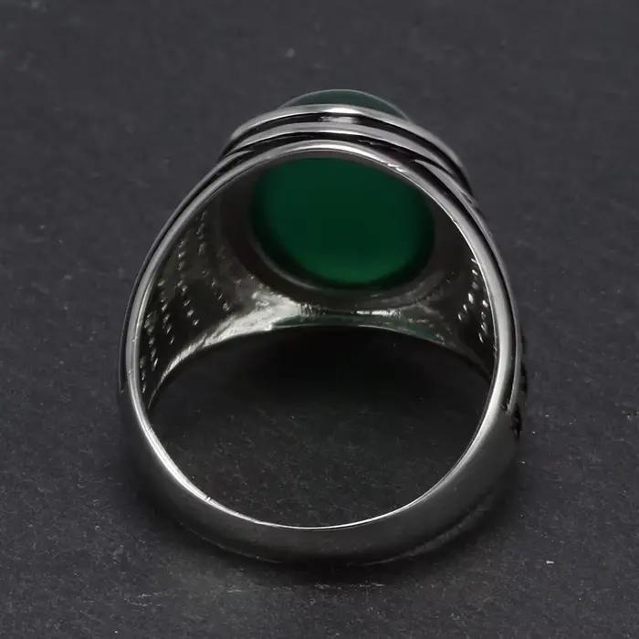 Bague vintage en argent 925 pour homme, bijou en pierre naturelle, onyx noir, dinde