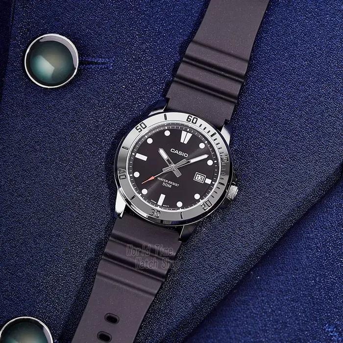 Montre Casio pour hommes d'affaires mode bracelet en résine atmosphérique étanche MTP-VD01-1E