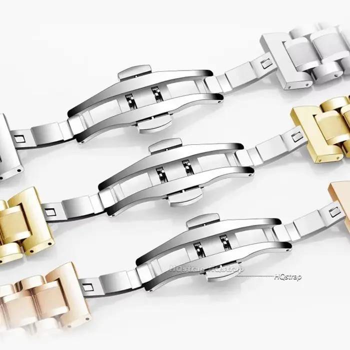 Bracelet de montre en acier inoxydable pour Bracelet à extrémité incurvée Longines Bracelet en métal 12 13 14 15 16 17 19 21 23 18mm 20mm 22mm 24mm