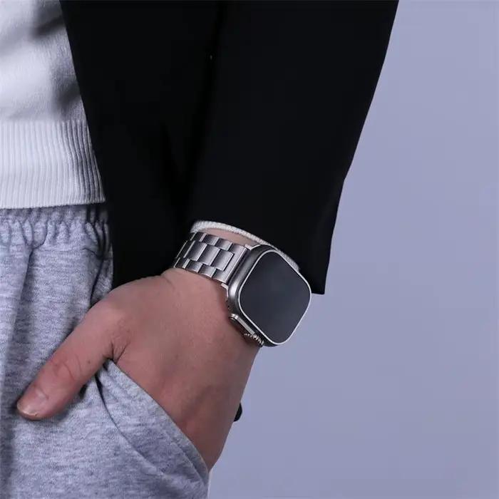 Bracelet en acier inoxydable pour bracelet de montre Apple 46mm Ultra 3 49mm 41mm 42mm 40mm 44mm bracelet en métal pour Iwatch série 11 10 SE3 9 8 7 6