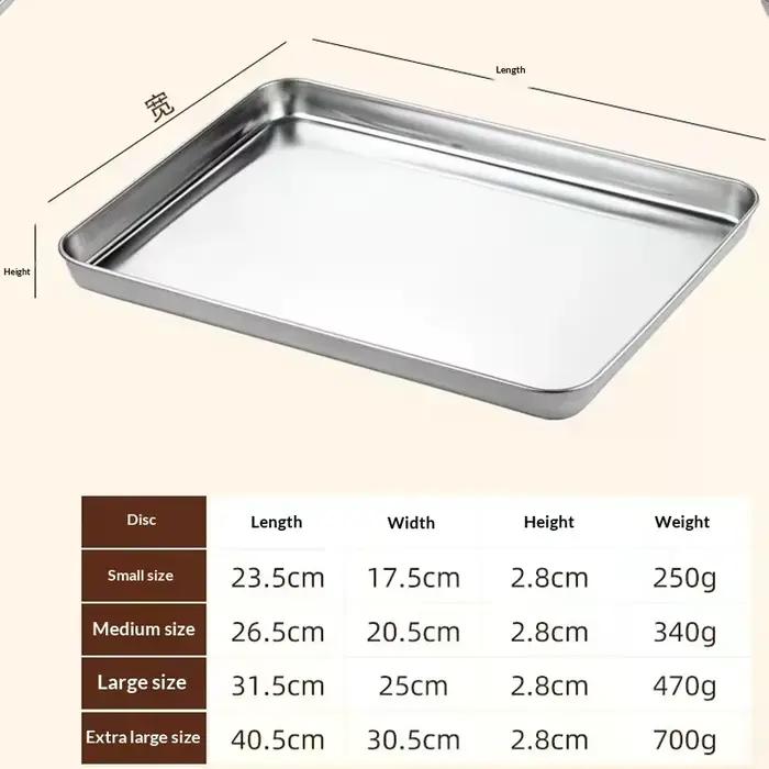 Plaque de cuisson en acier inoxydable avec grille amovible, plateau résistant au four pour barbecue, rôtissage, cuisine, accessoires de cuisine