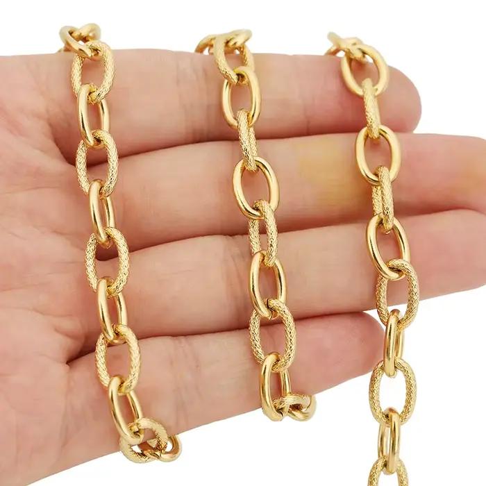 1 mètre en acier inoxydable grand lourd épais Hip Hop Punk lien chaînes de couleur or bijoux à bricoler soi-même matériaux collier Bracelets faits à la main
