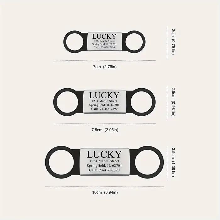 Plaque signalétique gravée personnalisée en acier inoxydable, pour l'identification des animaux de compagnie, étiquette d'identification des chats et des chiens installée sur le collier avec nom et té
