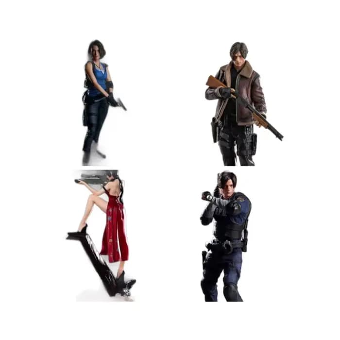 Figurines de collection non marquées Re Leon Kennedy Ada Wong Jill Valentine