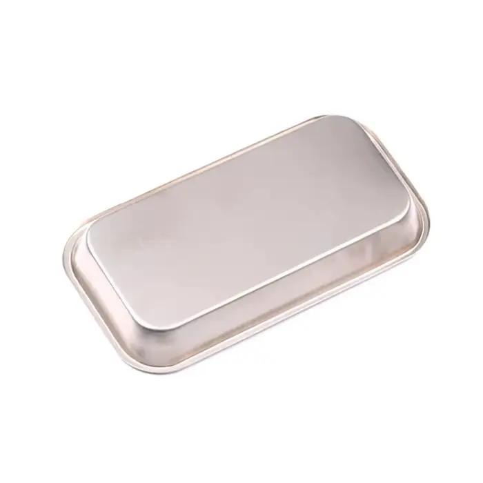 Plateau de cuisine carré en acier inoxydable, plateau de rangement, outil médical dentaire, tatouage des ongles, dispositif médical dentaire, fournitures, plateau plat 1/2 pièces