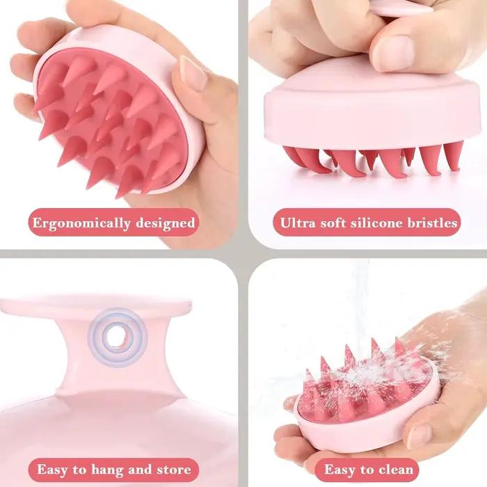 Brosse de massage du cuir chevelu en silicone souple, brosse de massage et de nettoyage du cuir chevelu, brosse exfoliante du cuir chevelu, outil pour éliminer les pellicules