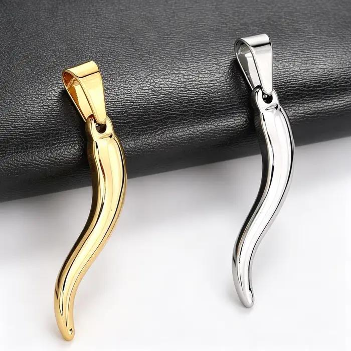 Collier pendentif Murinsar acier inoxydable forme corne italienne pour femmes et hommes bijou sportif chic occassions spéciales
