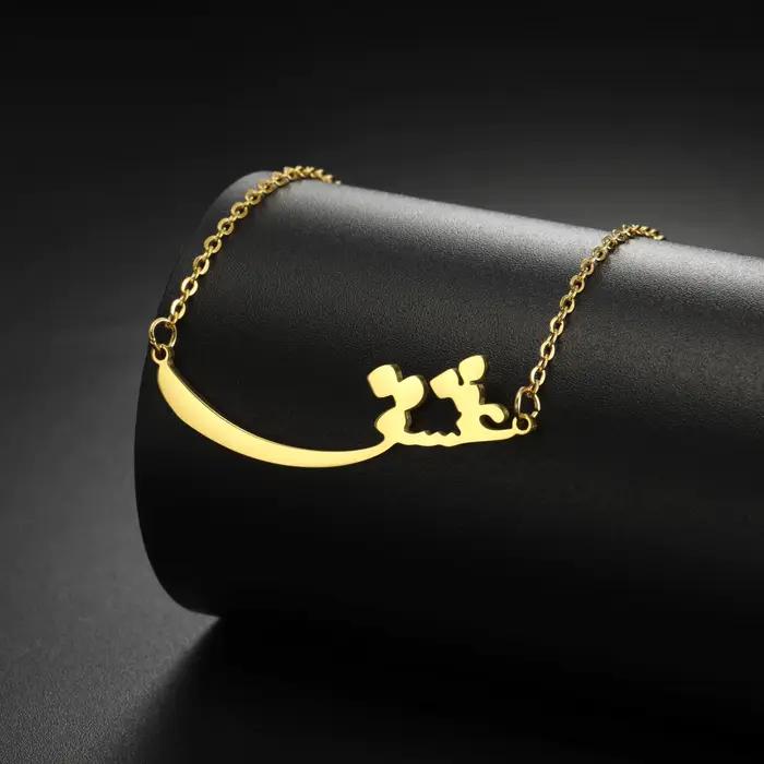 Vassago-Collier de luxe en acier inoxydable pour femme, bijoux minimalistes, cadeau de la journée de Léon, persan, iran farsi