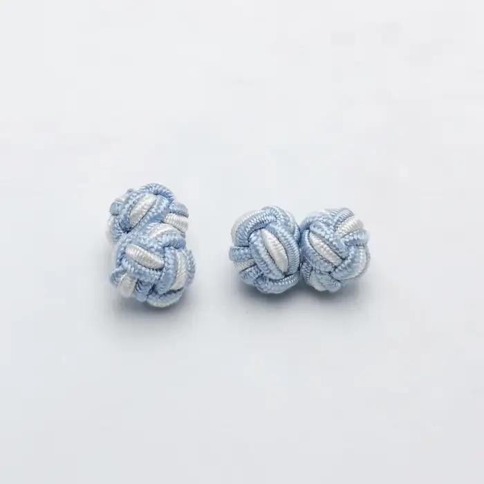 HUISHI – boutons de manchette classiques haut de gamme pour hommes, faits à la main, Double corde, nœud boule, forme ronde, tissu élastique multicolore