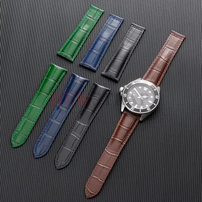 18mm 20mm 22mm Bracelet en cuir véritable pour Cartier Solo Tank hommes femmes bleu marron Bracelet en peau de vache Bracelet ceinture montre accessoires