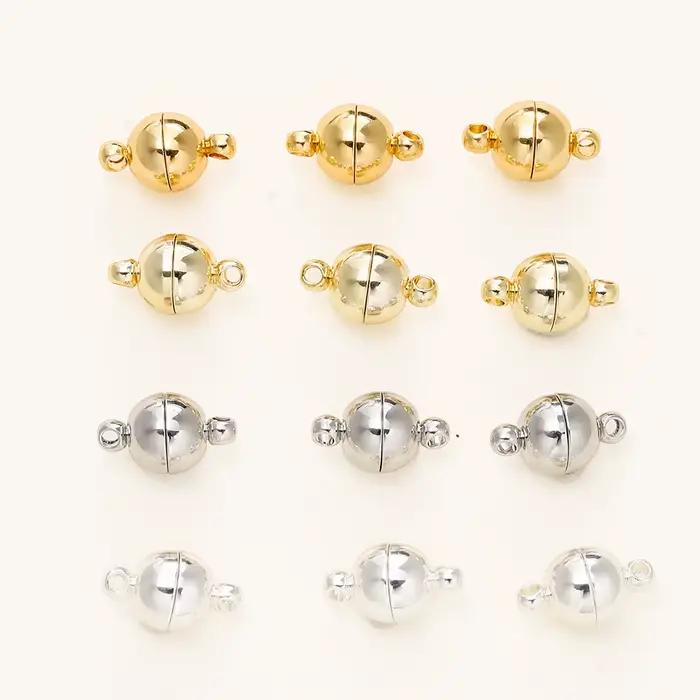 4/6 pièces/paquet 8*14MM 14K/18K plaqué or laiton Bracelet magnétique fermoir perles pour accessoires de fabrication de bijoux à bricoler soi-même faits à la main