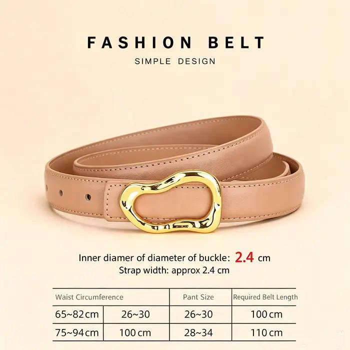 Ceinture en cuir véritable pour femme ; Accessoire de mode polyvalent pour pantalons ; Ceinture pour femme au look haut de gamme pour jeans