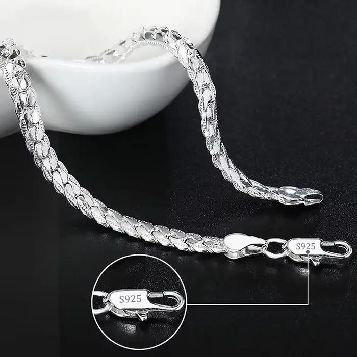 Bracelet à breloques en argent 925 élégant pour hommes et femmes, bijou moderne et noble pour occasions spéciales