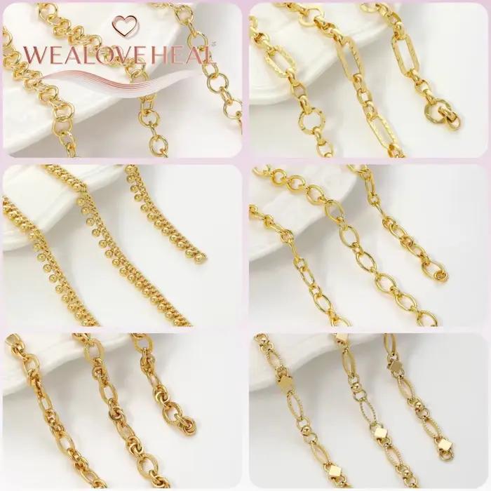 Noeud en laiton plaqué or 18 carats, Hip Hop Punk, chaîne à maillons, collier, Bracelet, accessoires de bijouterie à faire soi-même, résultats faits à la main
