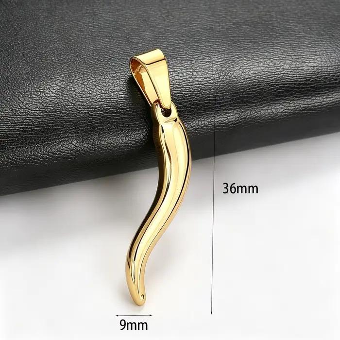 Collier pendentif Murinsar acier inoxydable forme corne italienne pour femmes et hommes bijou sportif chic occassions spéciales