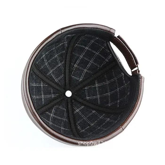 Offre spéciale hommes véritable cuir de vachette chapeau mode propriétaire chapeau hommes rue à la mode hip-hop chapeau casquettes sans bride Melon casquette bonnets pour hommes