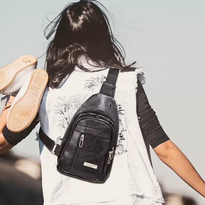 Nouveau sac de poitrine en cuir pour hommes multifonctionnel décontracté mode messager sac à bandoulière pour les Sports de plein air polyvalent sac à bandoulière