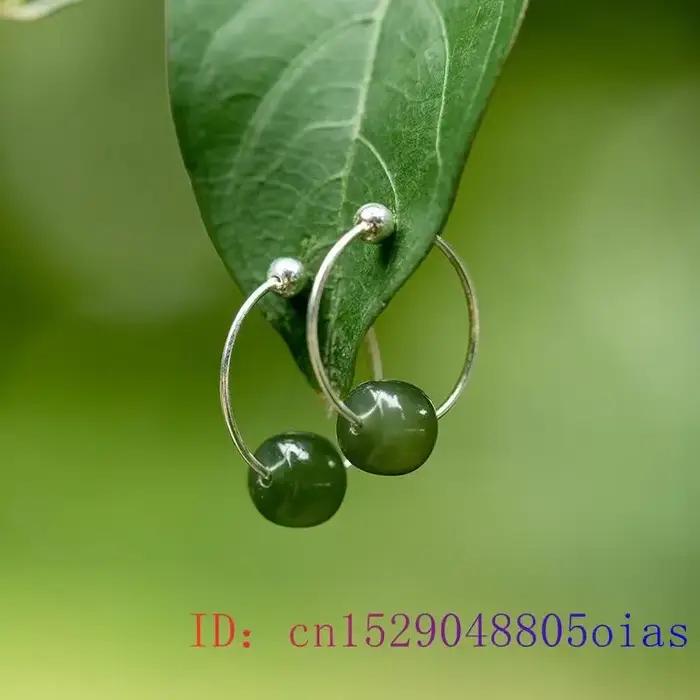 Boucles d'oreilles en Jade pour femmes, accessoires de styliste chinois, pierre naturelle porte-bonheur, bijoux à la mode, pierres précieuses, amulette, breloques