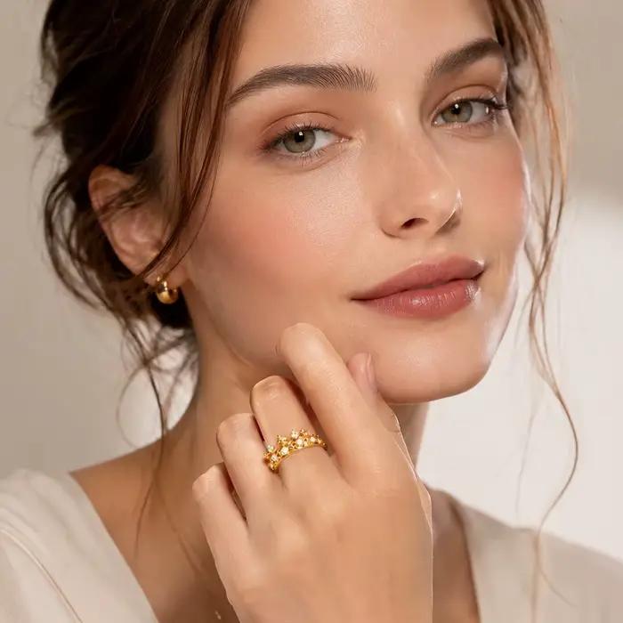 Bague couronne or Style européen, bijoux fins pour femmes, tout nouveau cadeau classique en argent Sterling 925 pur, été