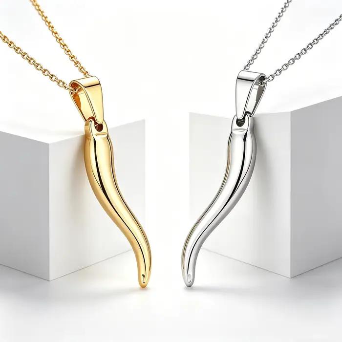 Collier pendentif Murinsar acier inoxydable forme corne italienne pour femmes et hommes bijou sportif chic occassions spéciales