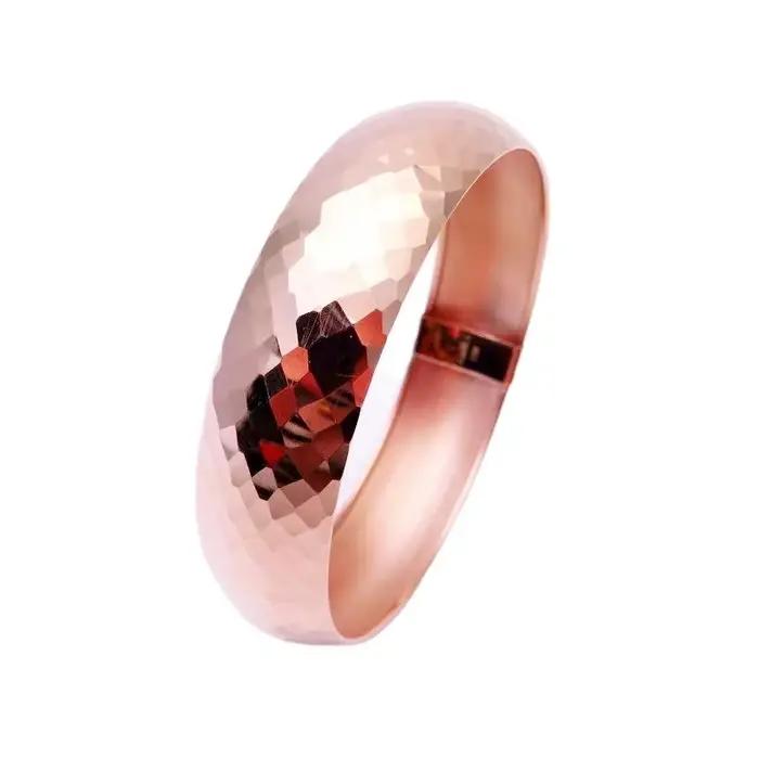 Bracelet large losange brillant pour hommes et femmes, plaqué or violet, or rose 14 carats, style hip hop, bijoux de fête, nouvelle mode, 585