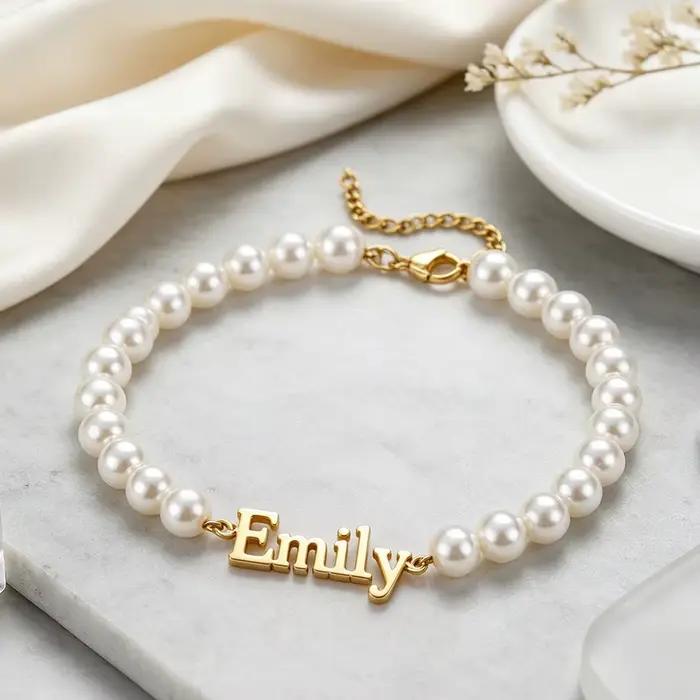 Bracelet personnalisé en acier inoxydable pour femmes, avec nom gravé, bijoux élégants, cadeaux, accessoires pour anniversaire