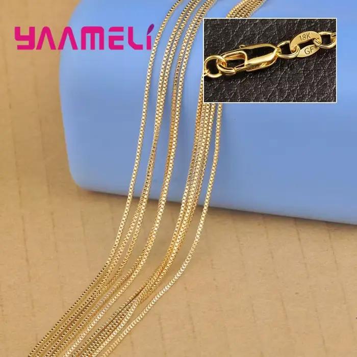 Chaîne de collier rempli d'or jaune 18KGF, avec fermoirs à homard solides pour hommes et femmes, pendentif, résultats de bijoux, accessoire 1 pièce