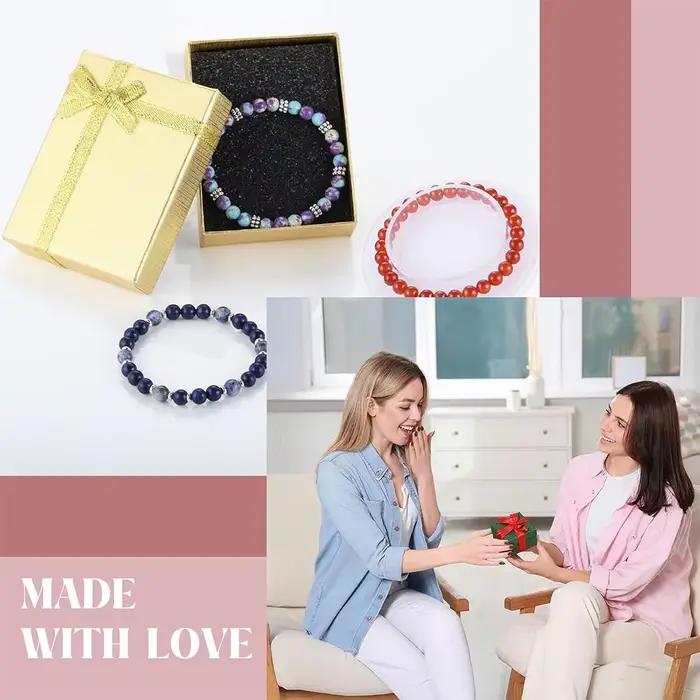 Kit de fabrication de bijoux DIY avec 1000 perles, pierres précieuses naturelles, fournitures pour artisanat, bracelets, colliers, porte-clés, boucles d'oreilles, accessoires