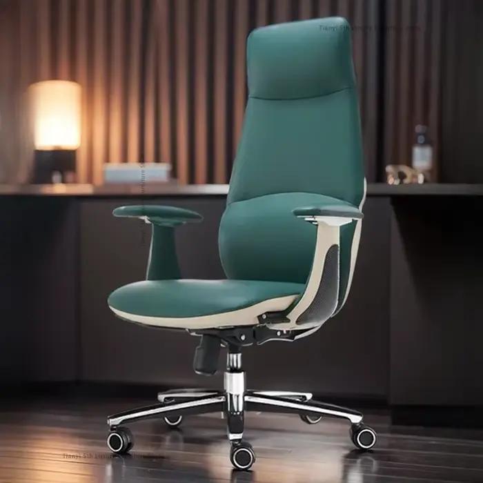 Chaises de bureau en cuir de luxe modernes confort sédentaire chaises d'étude ergonomiques meubles de Salon de jeu d'ordinateur Sillas Oficina FYOC