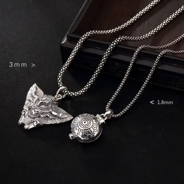 Collier en argent véritable pour hommes et femmes