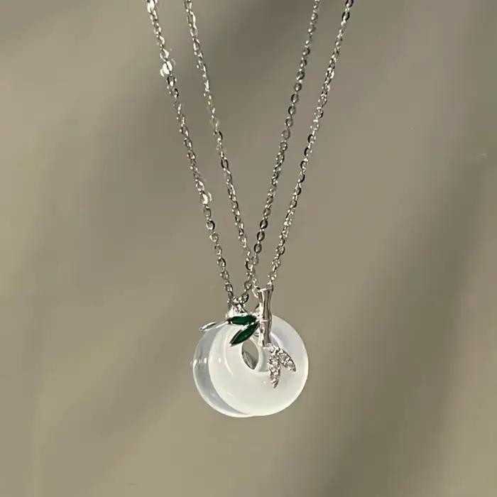 Collier Cadenas Papillon Amour Paix pour Femme, Nouveau Style Chinois, Chaîne de Clavicule, Cadeau pour Meilleure Amie ou Petite Amie, Style Doux et Frais