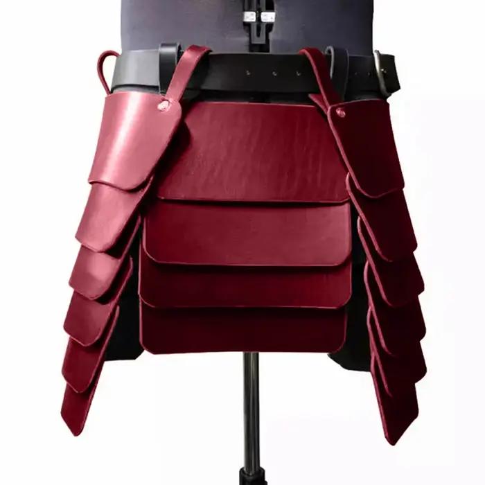 Armure de jambe de chevalier Viking médiéval, ceinture à pompons en cuir, jupe de combat du roi celtique de Larp Renaissance pour Costume de Cosplay de reconstitution