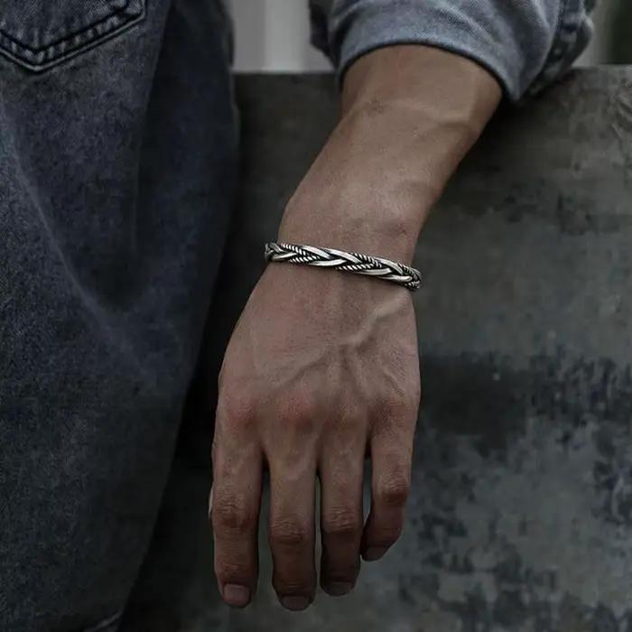 Bracelet rétro en corde torsadée pour hommes