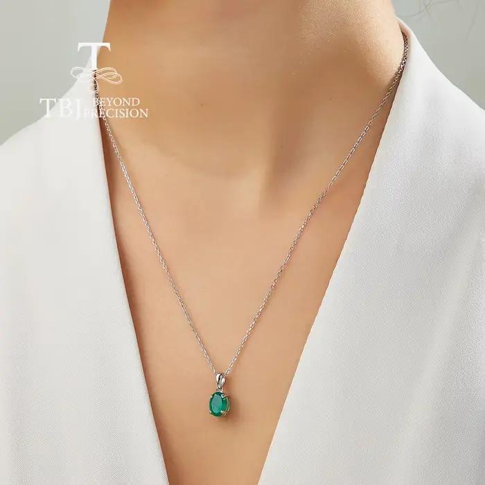 2026, Collier pendentif simple en argent sterling 925 avec agate verte naturelle