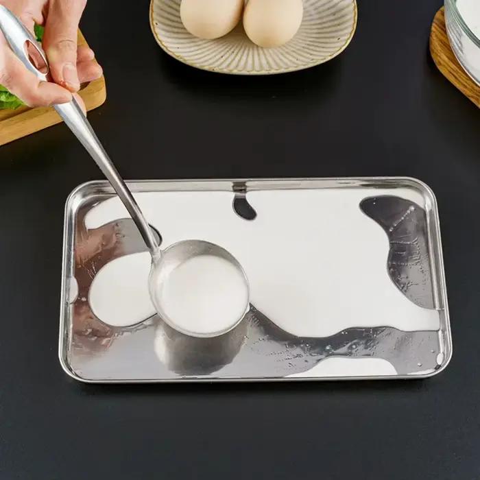 Plateau rectangulaire en acier inoxydable, plateau de présentation de Buffet, assiette de service alimentaire en métal, poêle à nouilles de riz, organisateur de stockage de plats à domicile