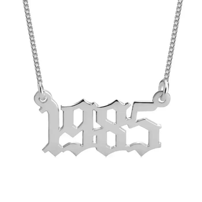 Collier personnalisé en acier inoxydable avec lettres de chiffres arabes pour femmes romantique et mignonne cadeau anniversaire