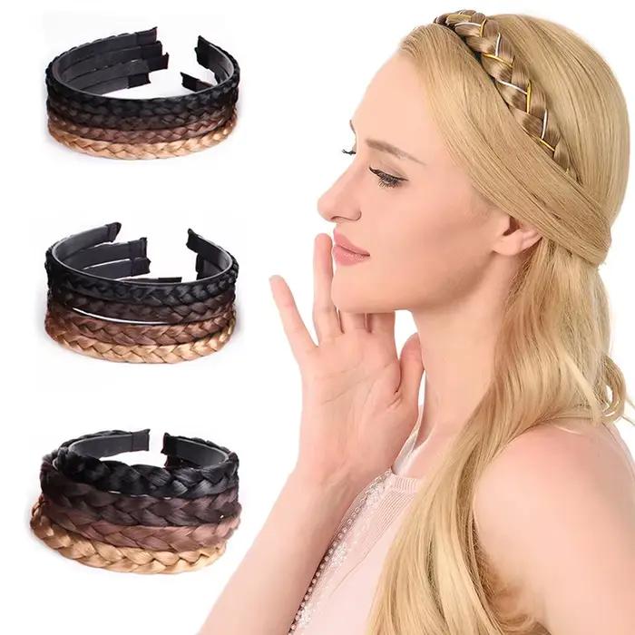 Perruque tressée en arête de poisson pour femmes, bandeau torsadé, épingle à cheveux, style bohémien, coiffure antidérapante, accessoires pour cheveux de mariée