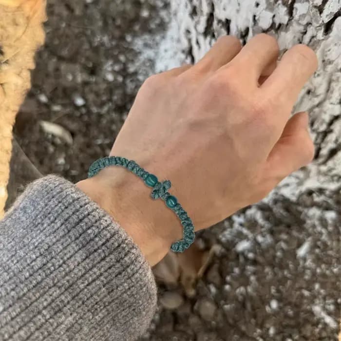 Bracelet corde prière orthodoxe unique