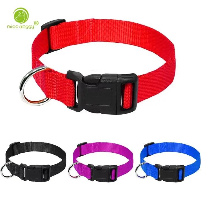 Collier pour chien en sangle en Nylon, boucle à Clip robuste, collier pour animaux de compagnie pour petits et moyens chiens Chihuahua, rouge, noir, bleu, violet 20