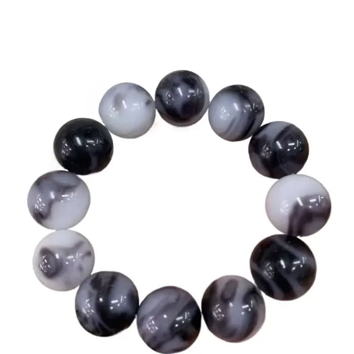 Bracelet naturel bleu et blanc, bijoux en perles rondes pour hommes et femmes