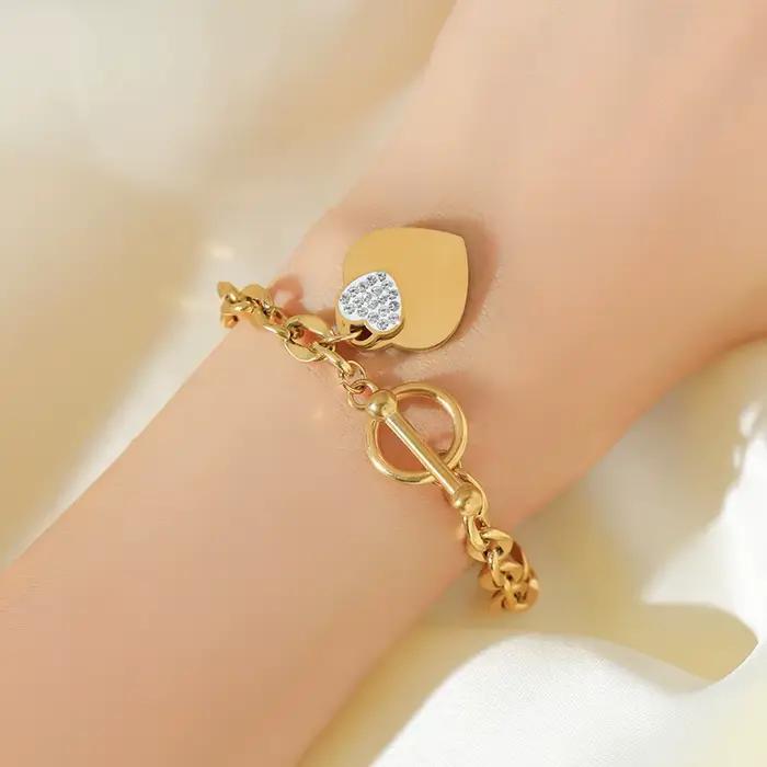 EILIECK 316L acier inoxydable couleur or étoile de mer lune étoile bracelet à breloques pour les femmes nouvelle chaîne de poignet à la mode bijoux cadeau fête
