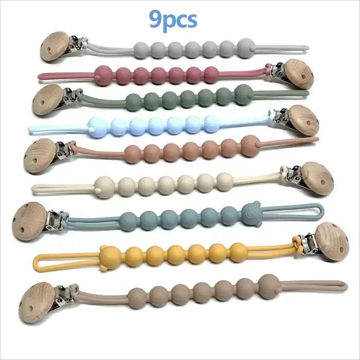 1/9 pièces bébé une chaîne de sucette bébé sucette lanière de qualité alimentaire Silicone dentition anneau de dentition Anti perte sucette Anti chaîne de chute