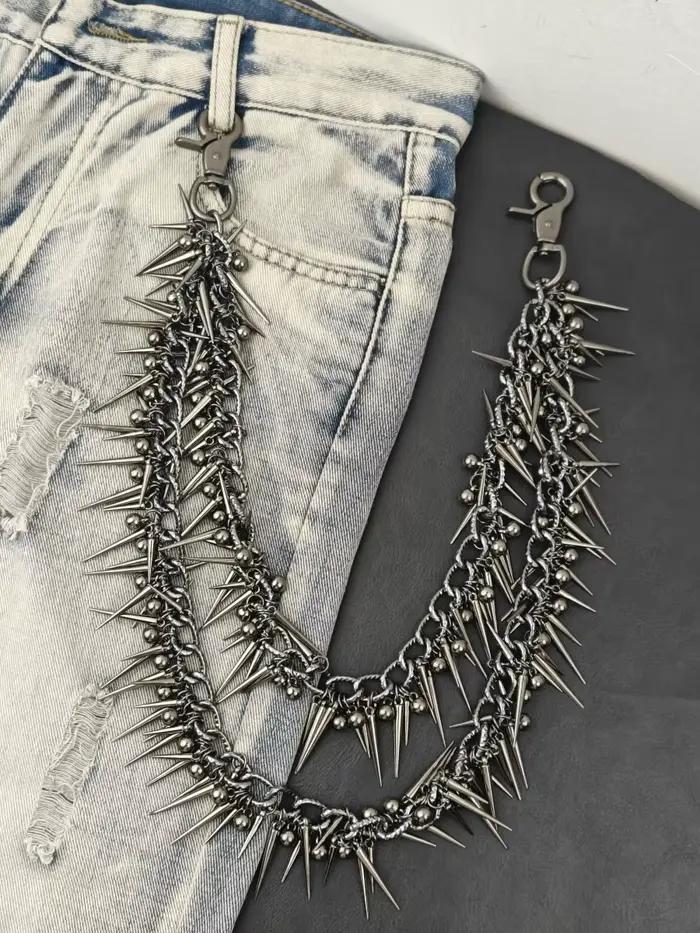 Porte-clé Punk Hip Hop Noir Pistolet Plaqué Double Couche Rivet Métal Mode Rock And Roll Occasions Spéciales