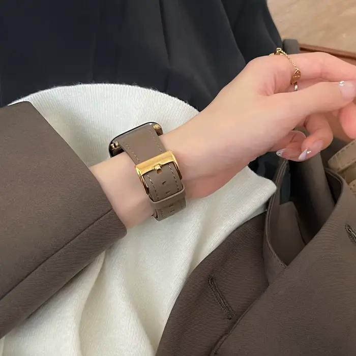 Boucle en cuir pour bracelet de montre Apple pour femmes Sport Correa 38mm 40mm 41mm 42mm 44mm 45mm 46mm 49mm, bracelet pour IWatch